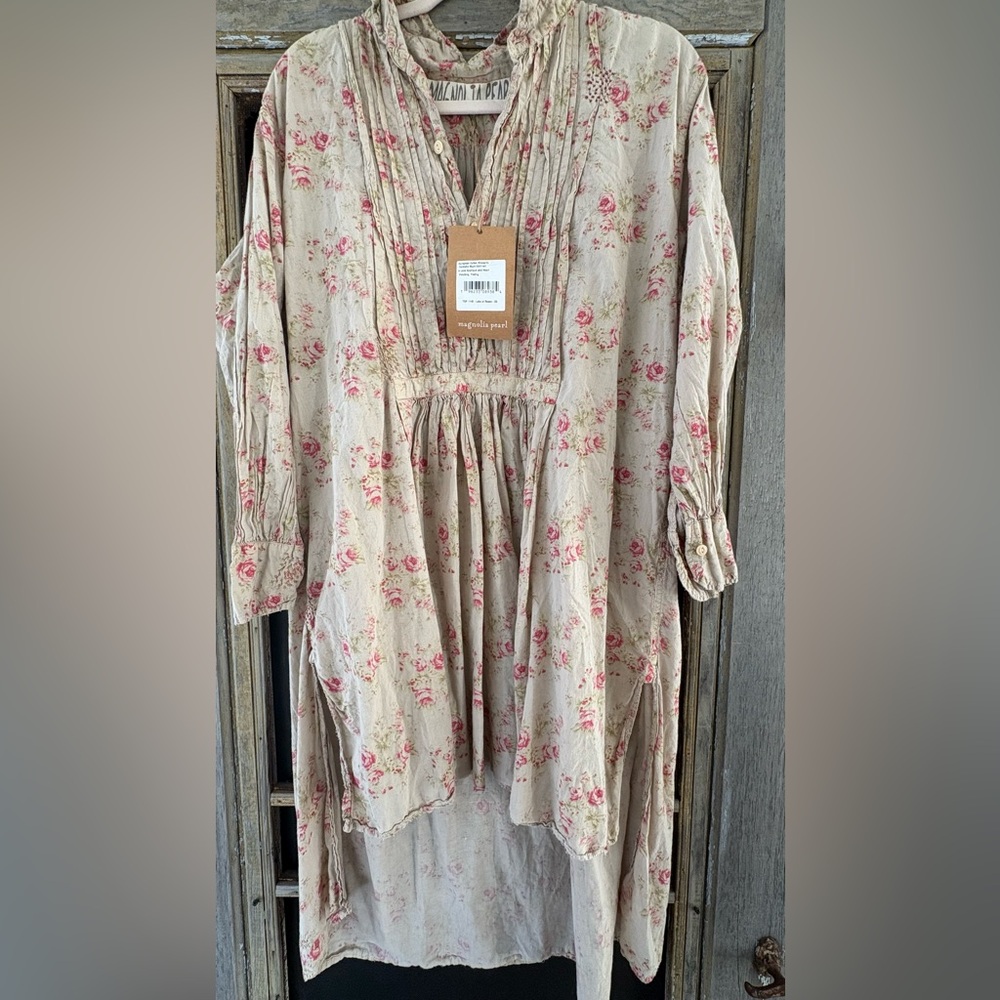 Floral Beige and Pink night dress- magnolia pear